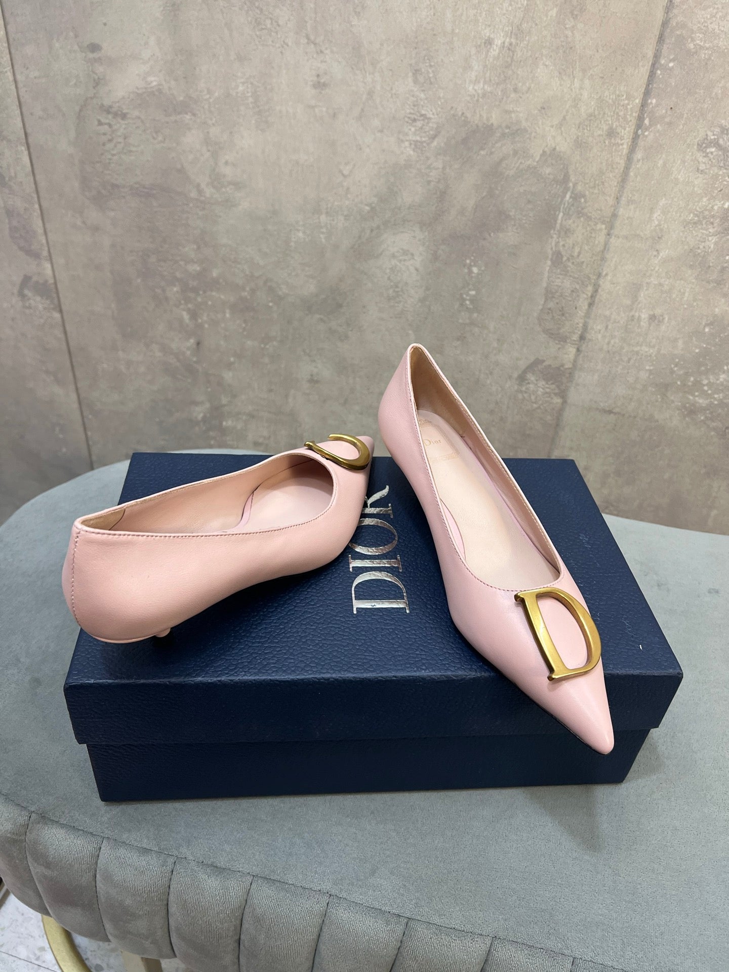 CD 26 High-Heeled 40 Pumps Light Pink Cowhide 594577