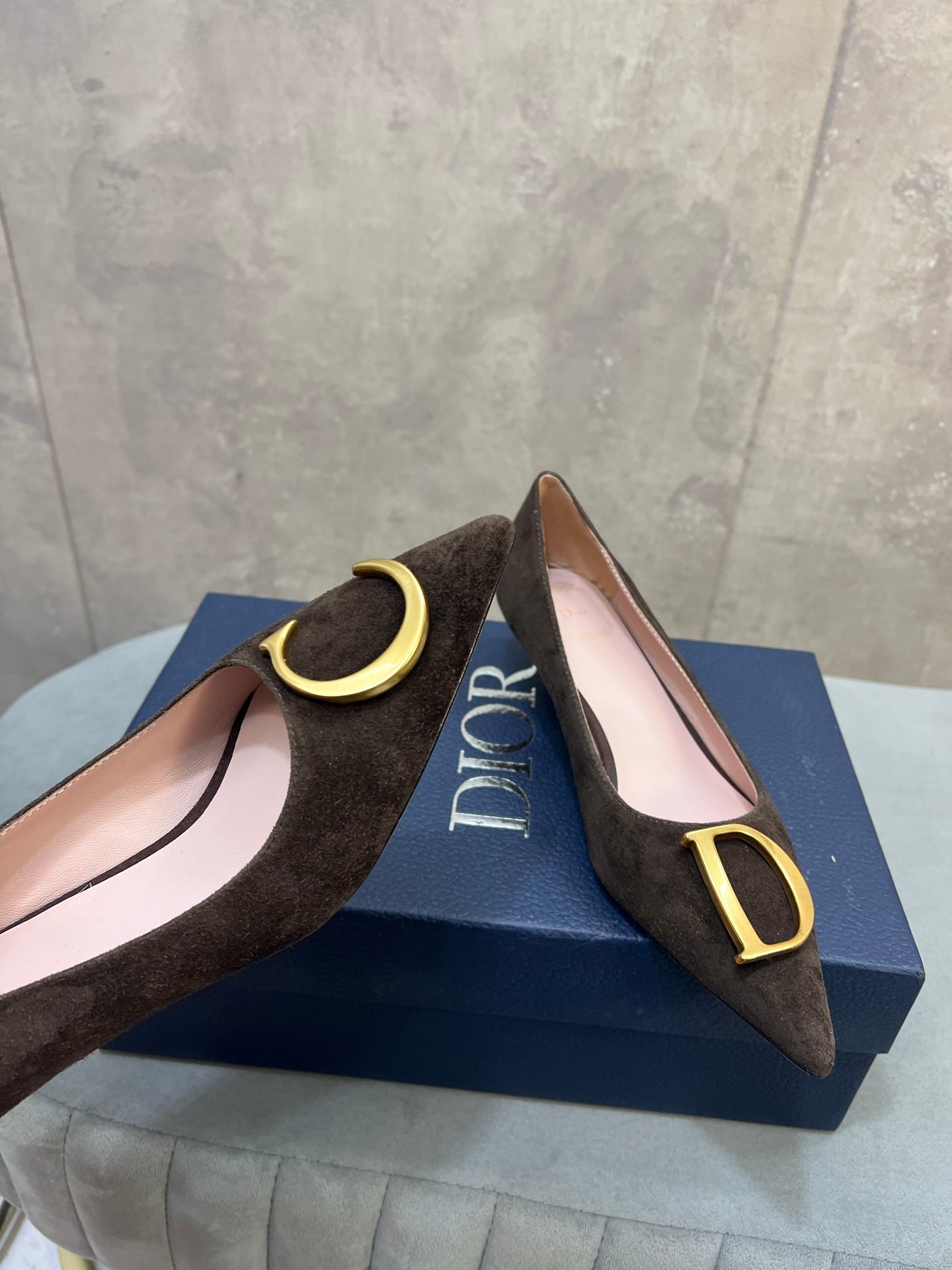 CD 26 High-Heeled 40 Pumps Dark Brown Suede 594582