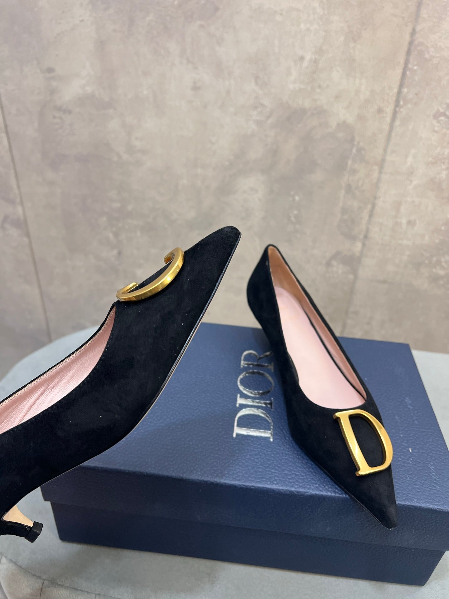 CD 26 High-Heeled 40 Pumps Black Suede 594583