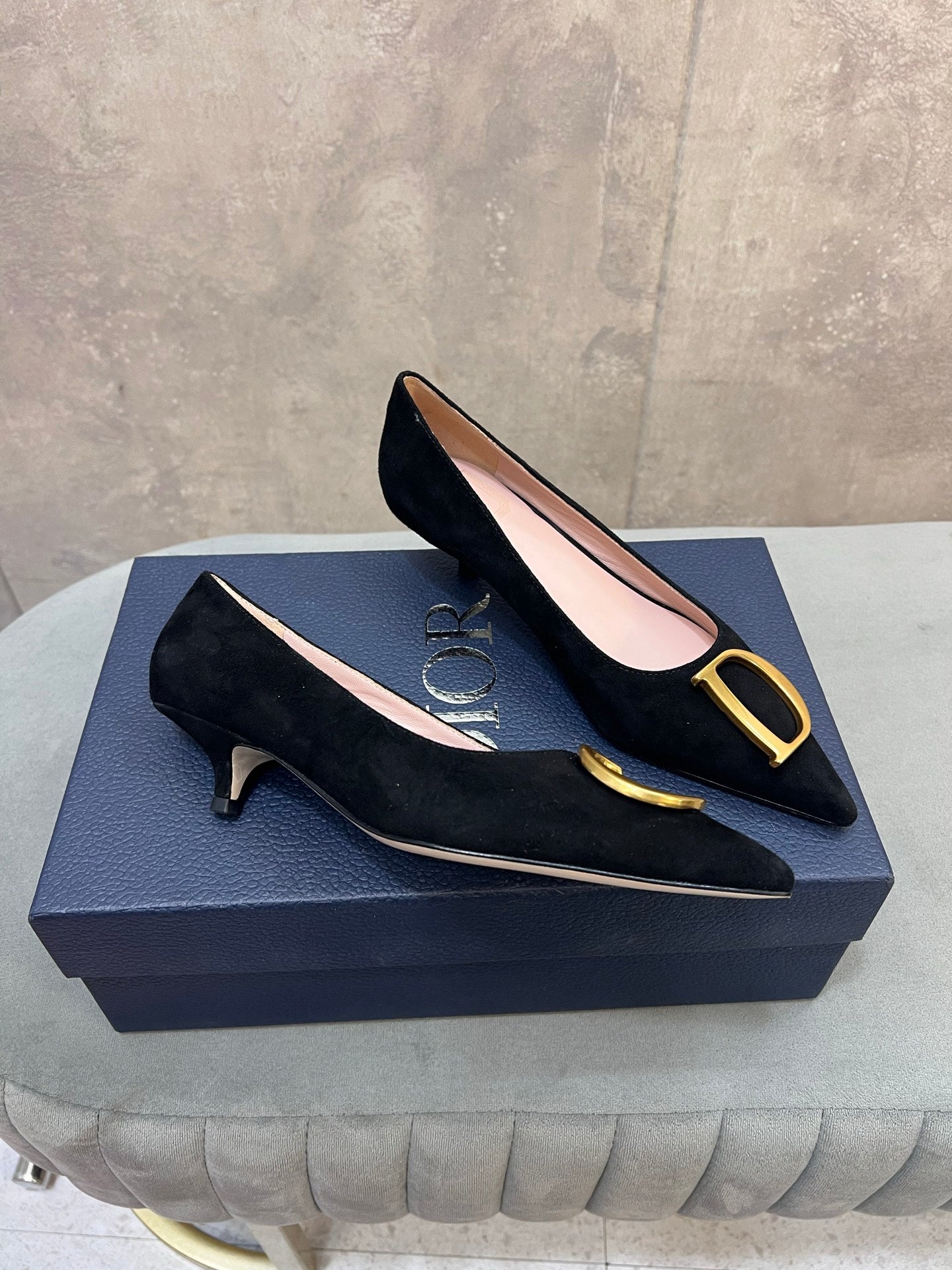 CD 26 High-Heeled 40 Pumps Black Suede 594583