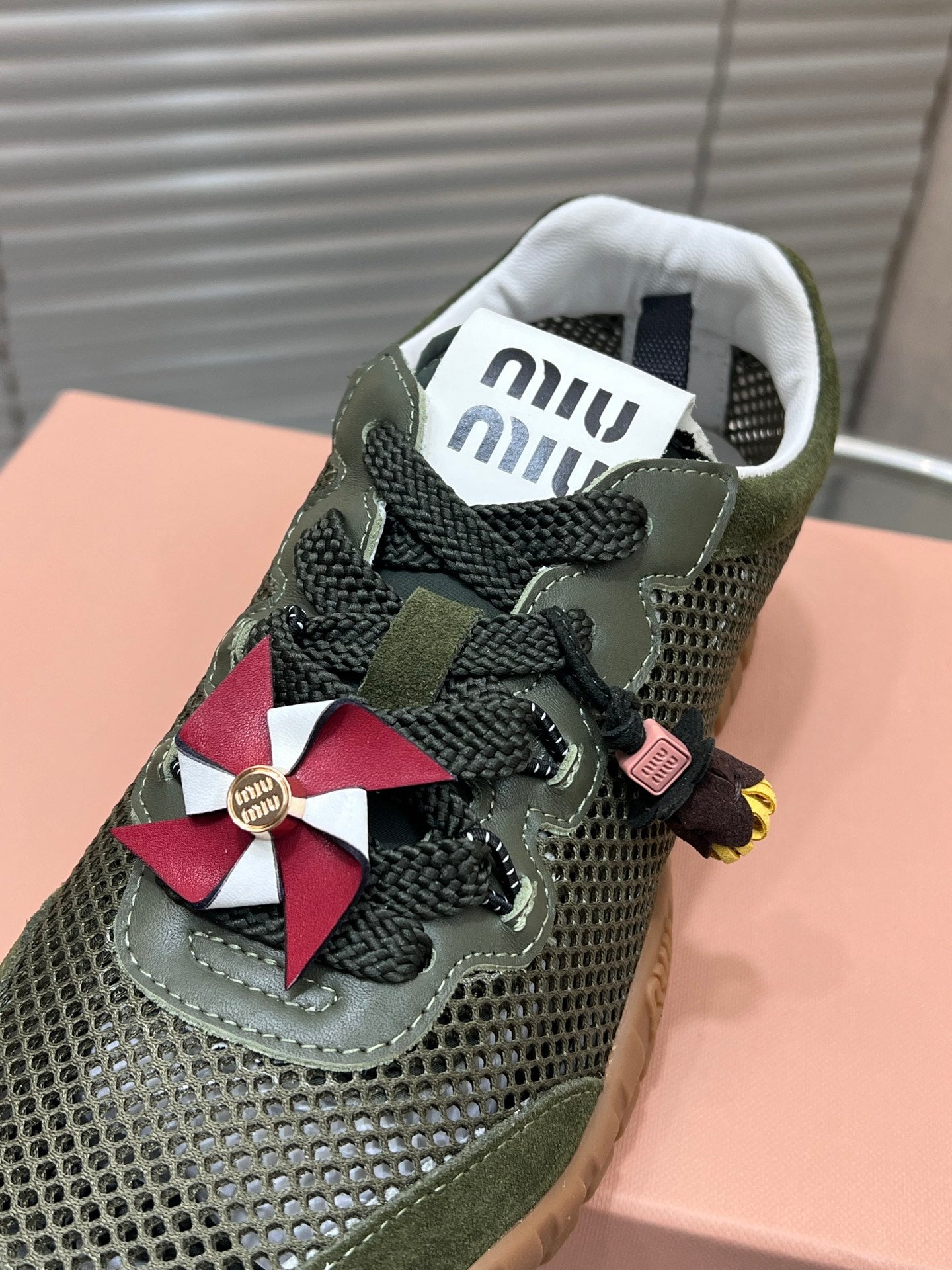 Miumiu 2026 Tyre Sneakers Mesh Suede Leather 952934