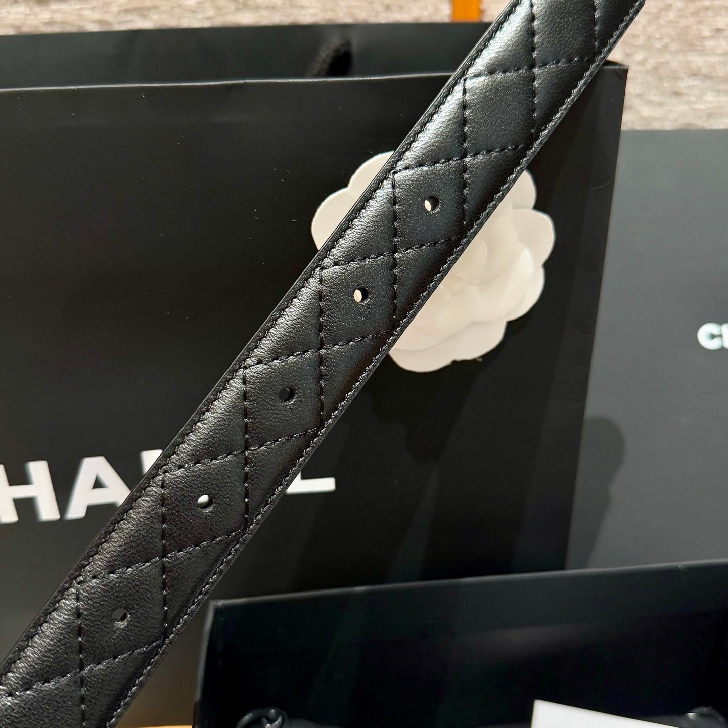 Chanel 2026 Quilted Belt 30mm Sheepskin