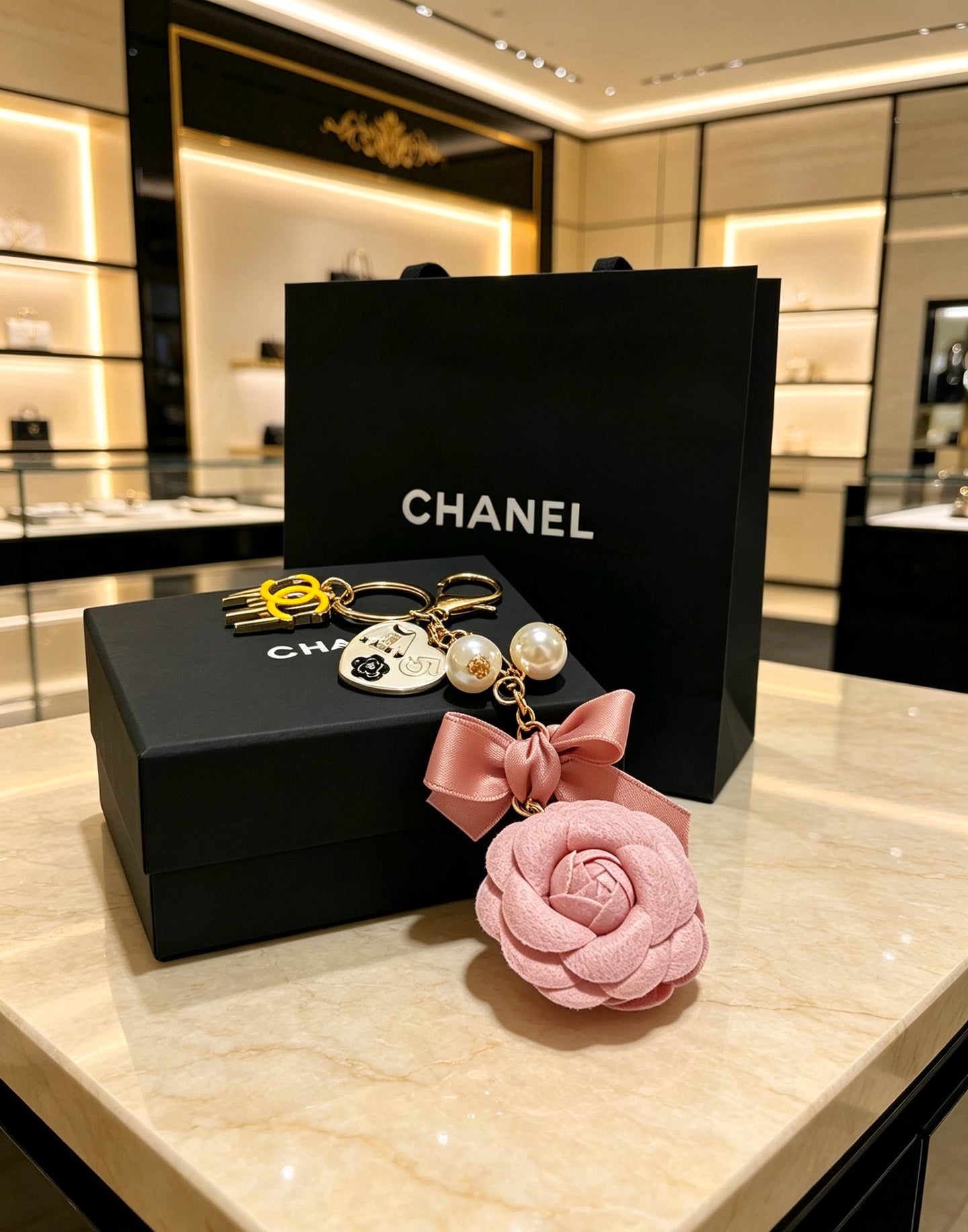 Chanel Camellia Flower Charm
