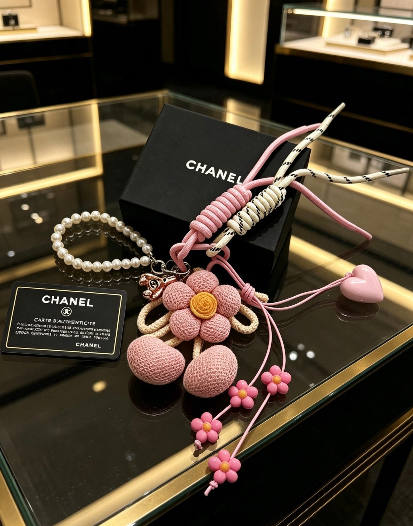 Chanel Knitted Flower Charm