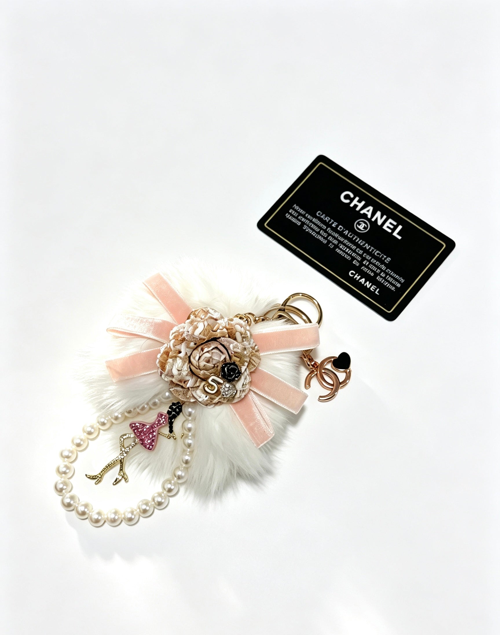 Chanel Faux-fur Pom-pom Bag Charm