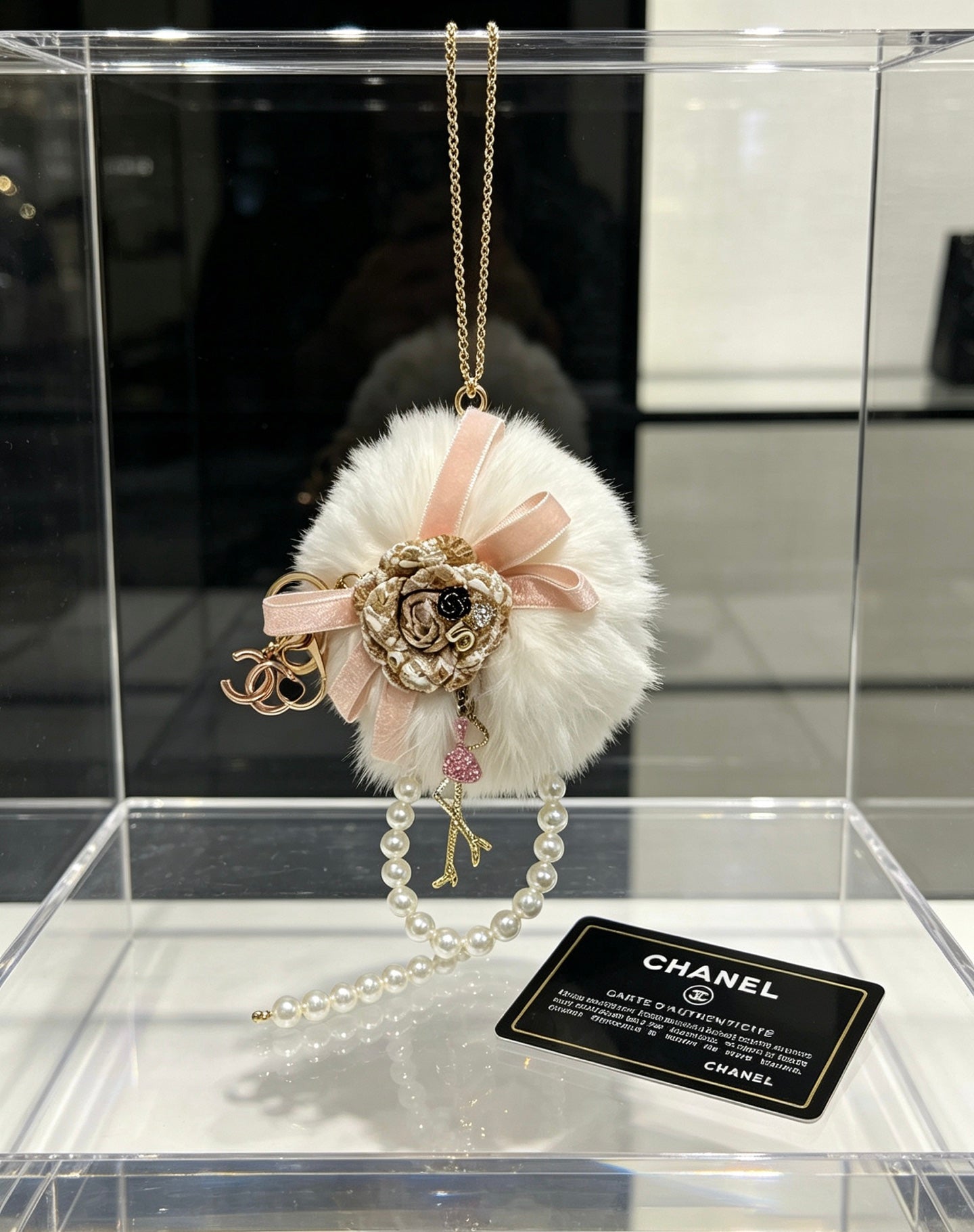 Chanel Faux-fur Pom-pom Bag Charm