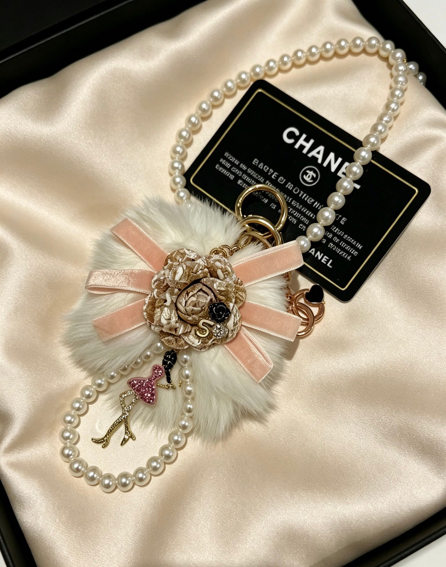 Chanel Faux-fur Pom-pom Bag Charm