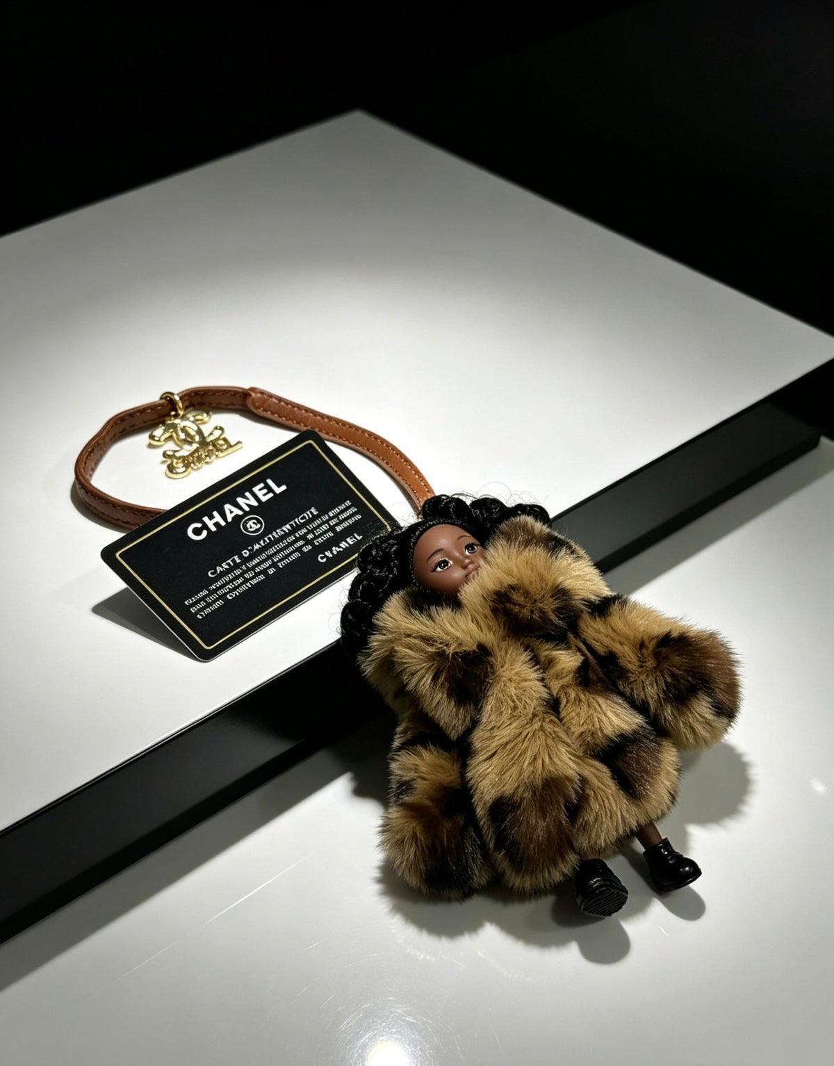 Chanel Bag Charm With Curly-haired Doll