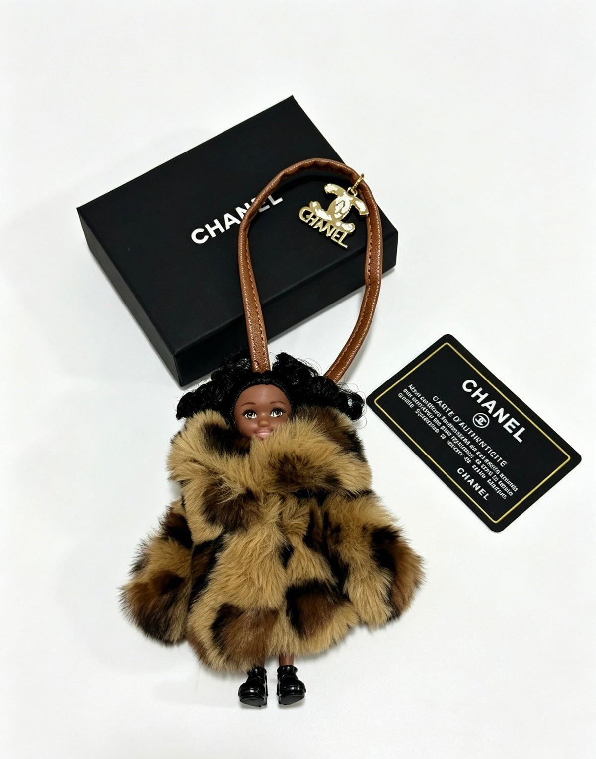 Chanel Bag Charm With Curly-haired Doll