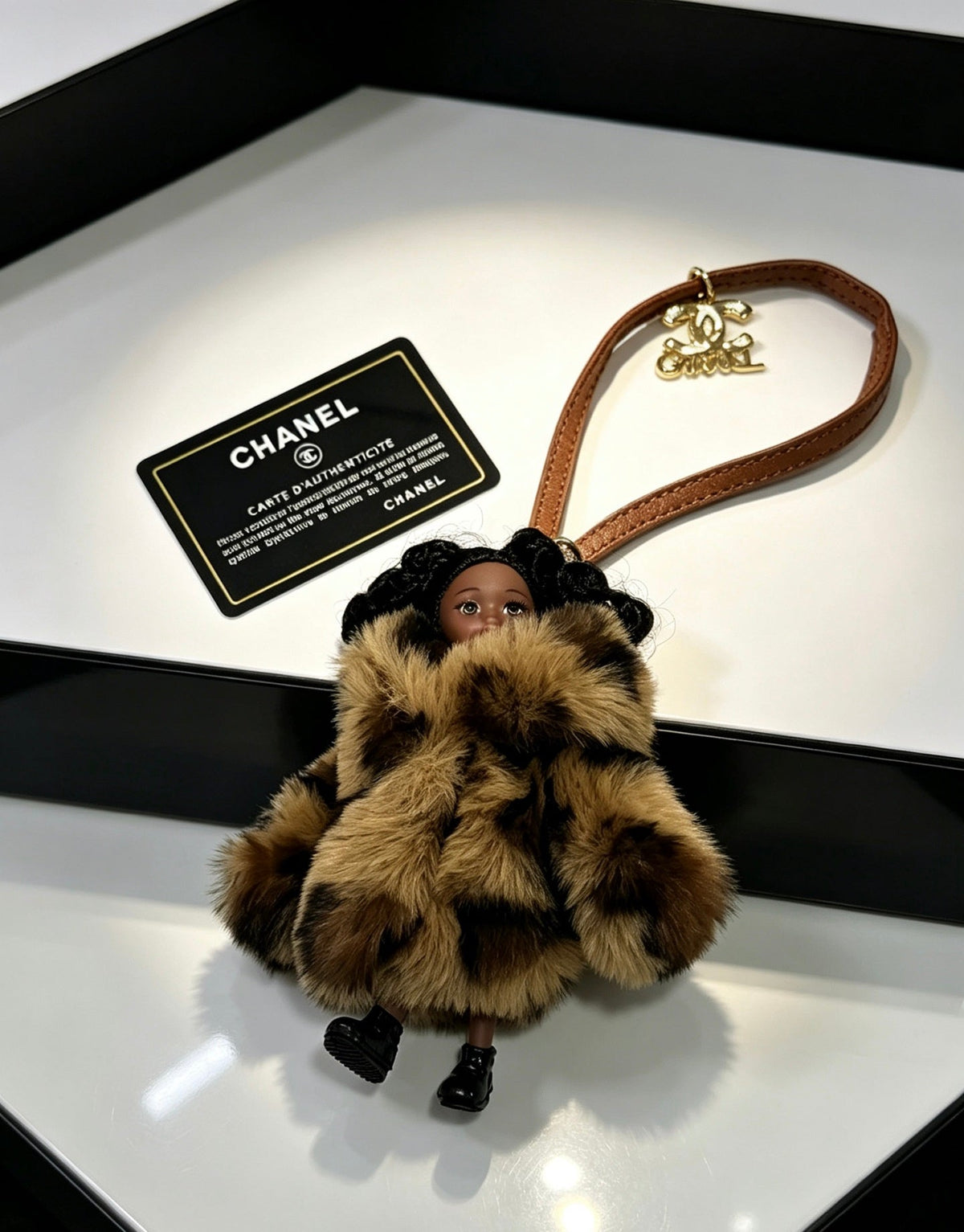 Chanel Bag Charm With Curly-haired Doll