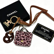 Chanel Pink Leopard Print Bag Charm