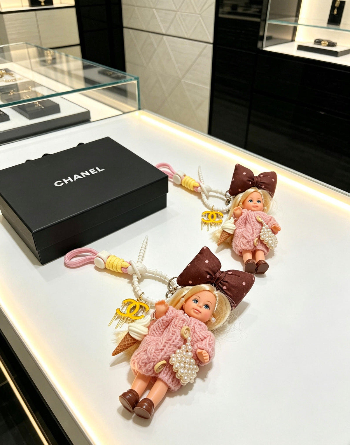 Chanel Pink Sweater Doll Charm