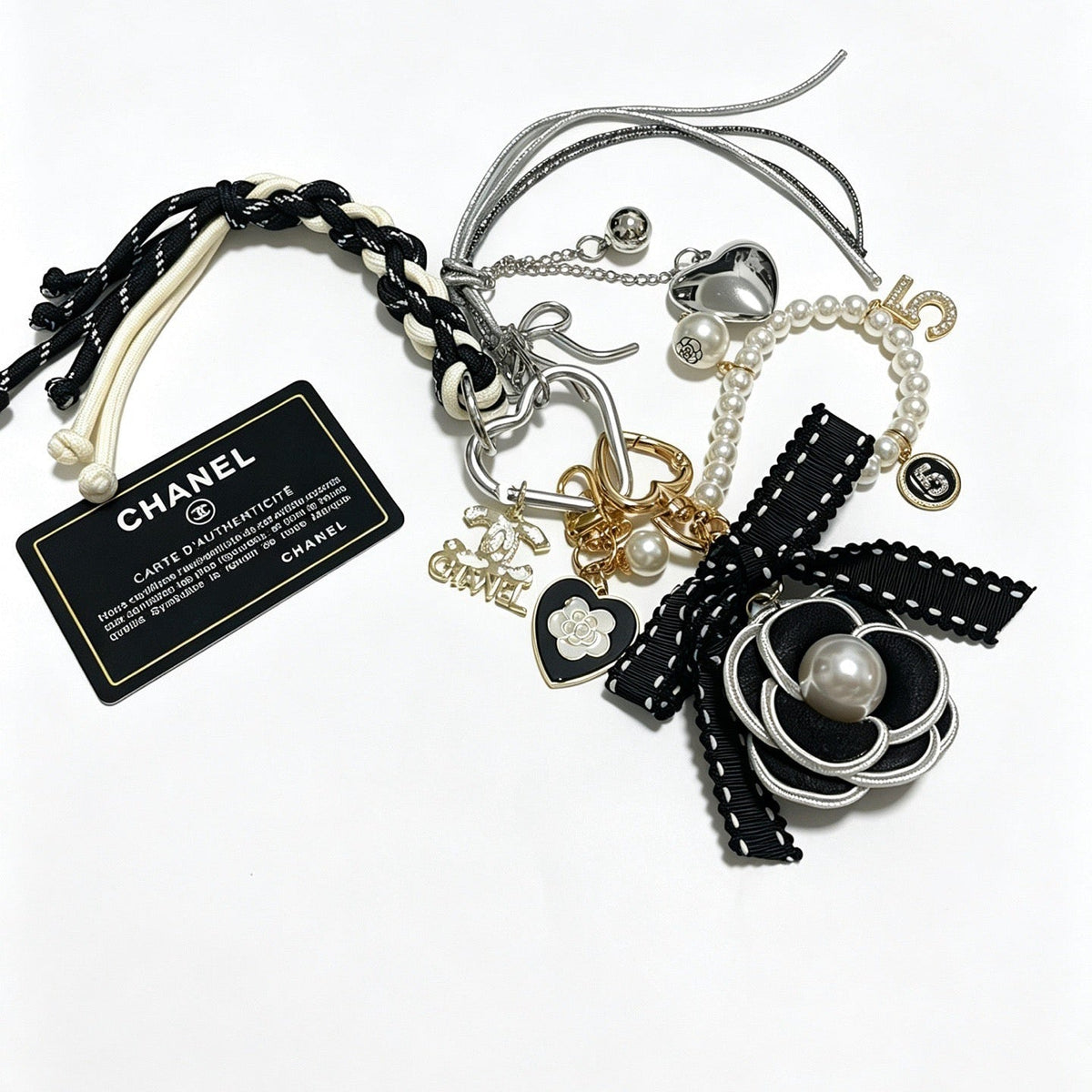 Chanel Black Camellia Flower Charm
