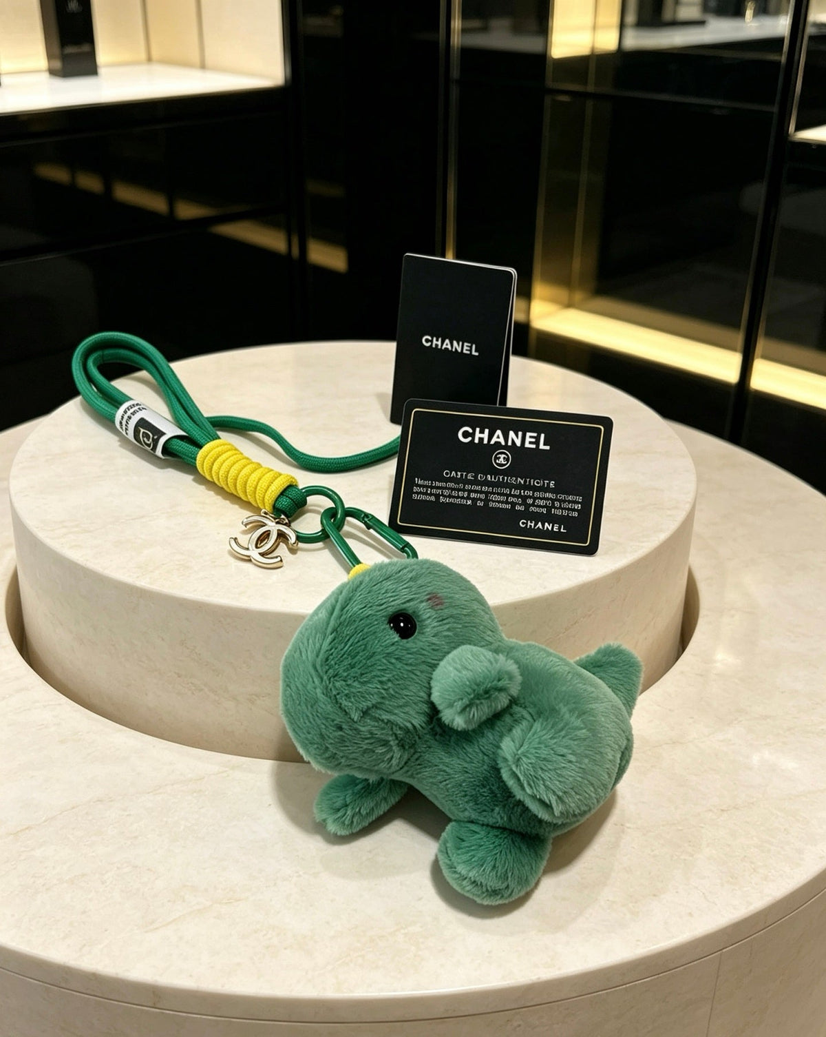 Chanel Cute Green Dinosaur Plush Toy Bag Charm