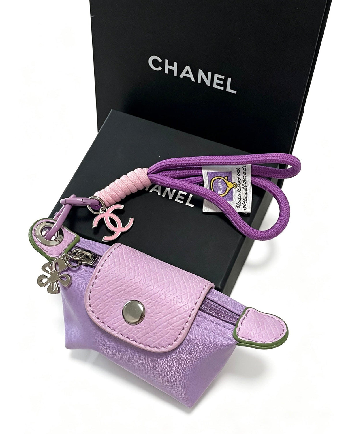 Chanel Purple And Beige Bag Charm