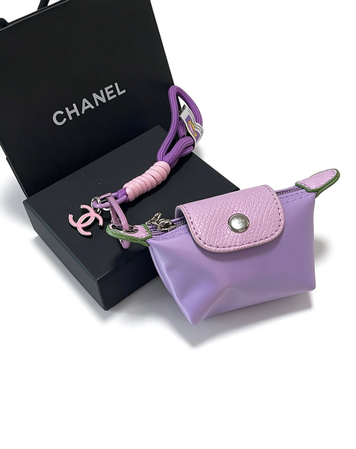 Chanel Purple And Beige Bag Charm
