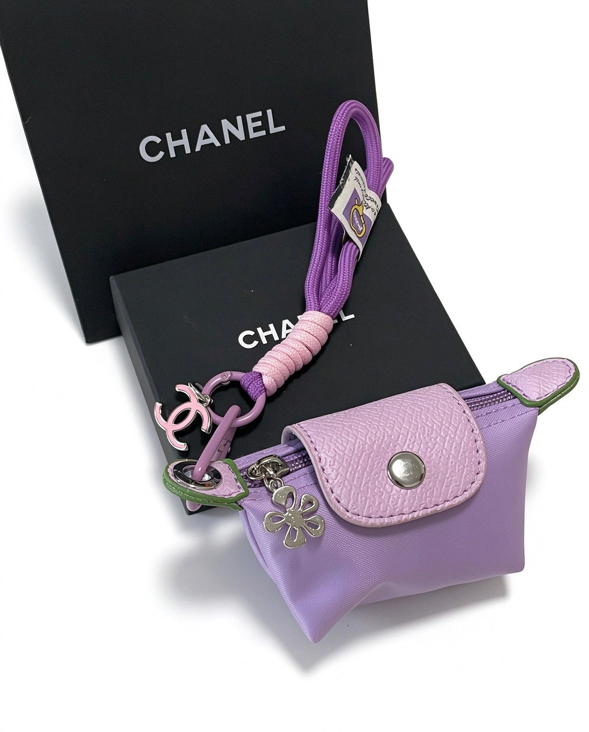 Chanel Purple And Beige Bag Charm
