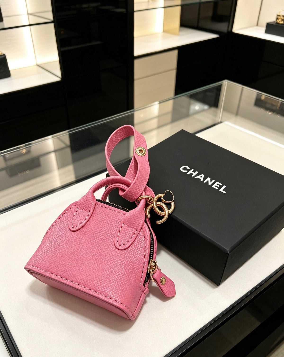 Chanel Pink And Blue Bag Charm