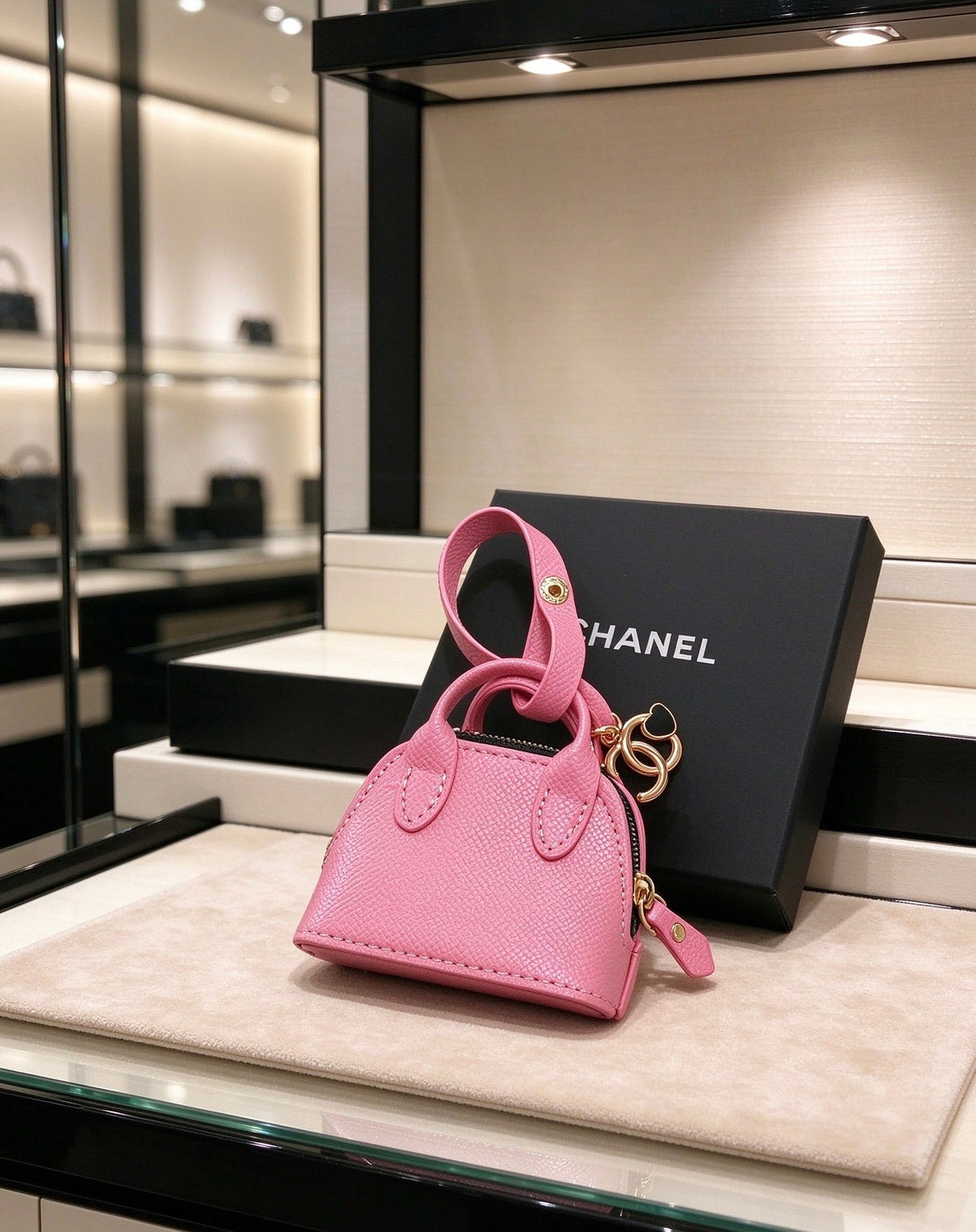 Chanel Pink And Blue Bag Charm