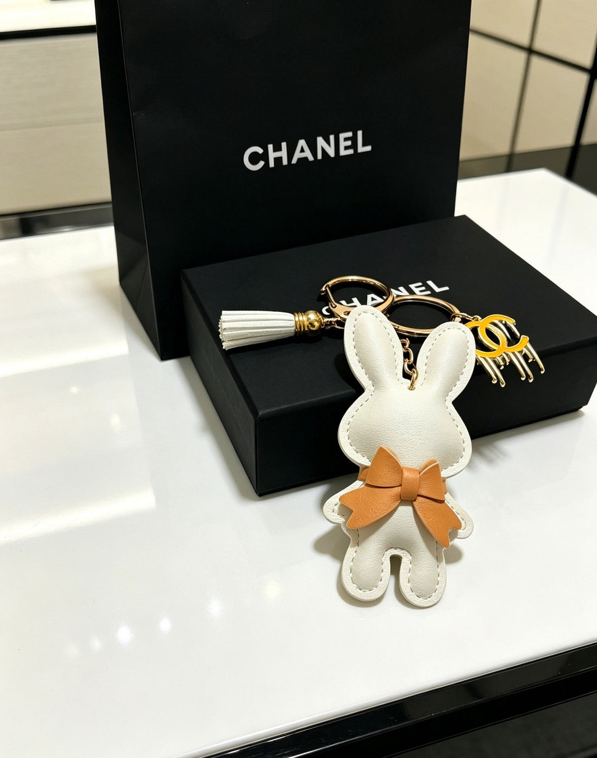 Chanel White Rabbit Charm