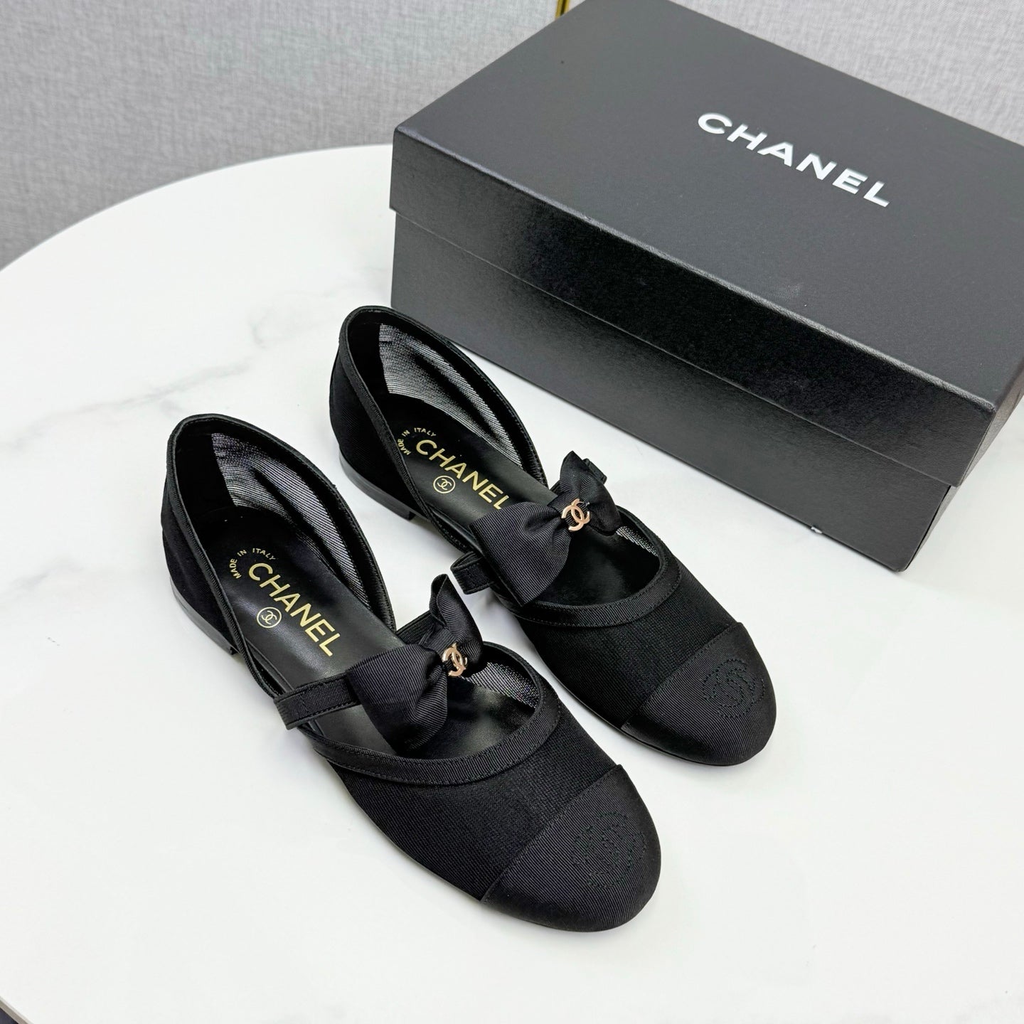 Chanel 2026 Mary Jane Shoe Black Mesh Leather 407980