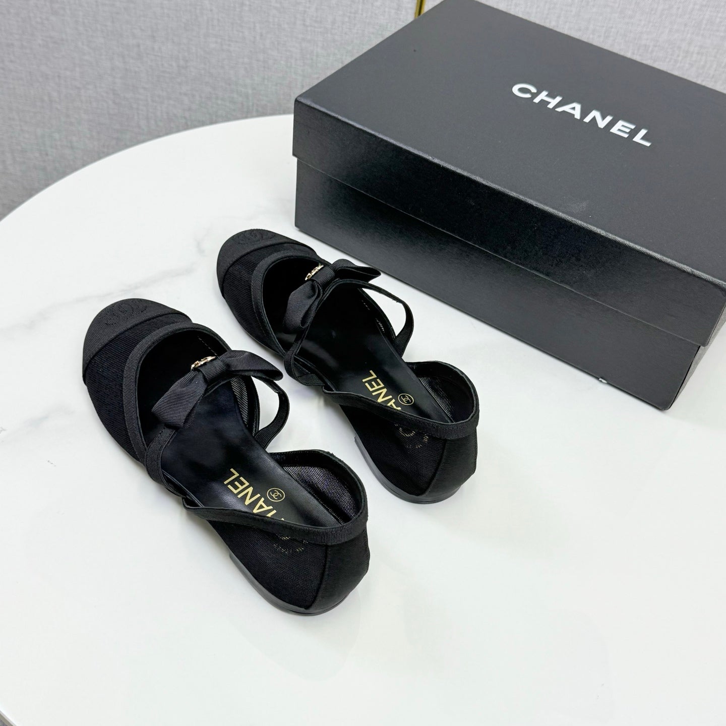 Chanel 2026 Mary Jane Shoe Black Mesh Leather 407980