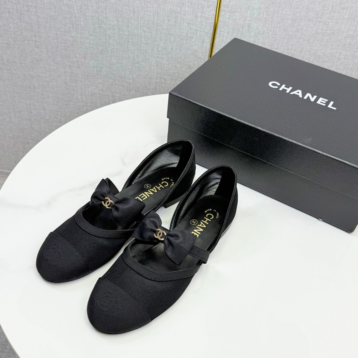 Chanel 2026 Mary Jane Shoe Black Mesh Leather 407980