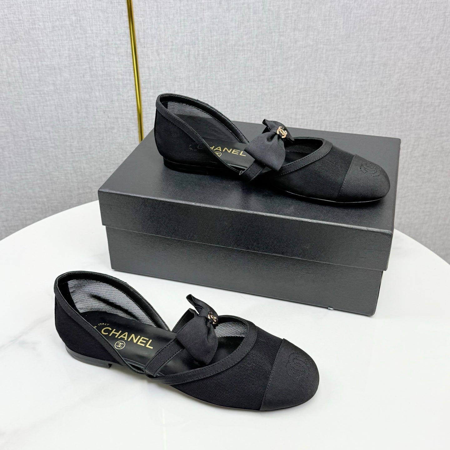 Chanel 2026 Mary Jane Shoe Black Mesh Leather 407980