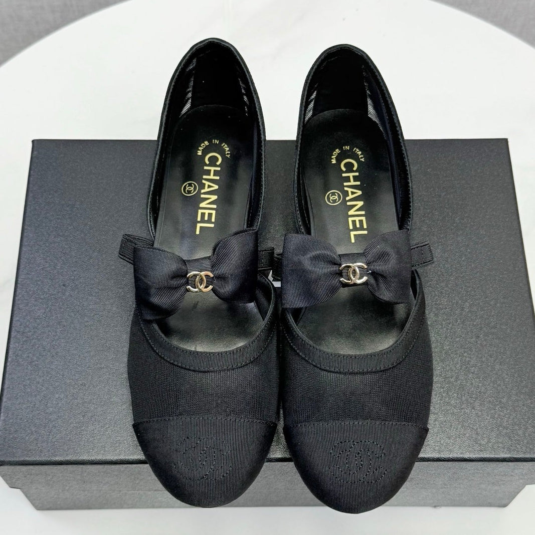 Chanel 2026 Mary Jane Shoe Black Mesh Leather 407980