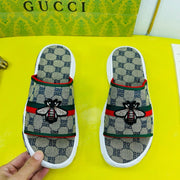 GG Men's Bee Slide Brown Gingham Fabric 538693