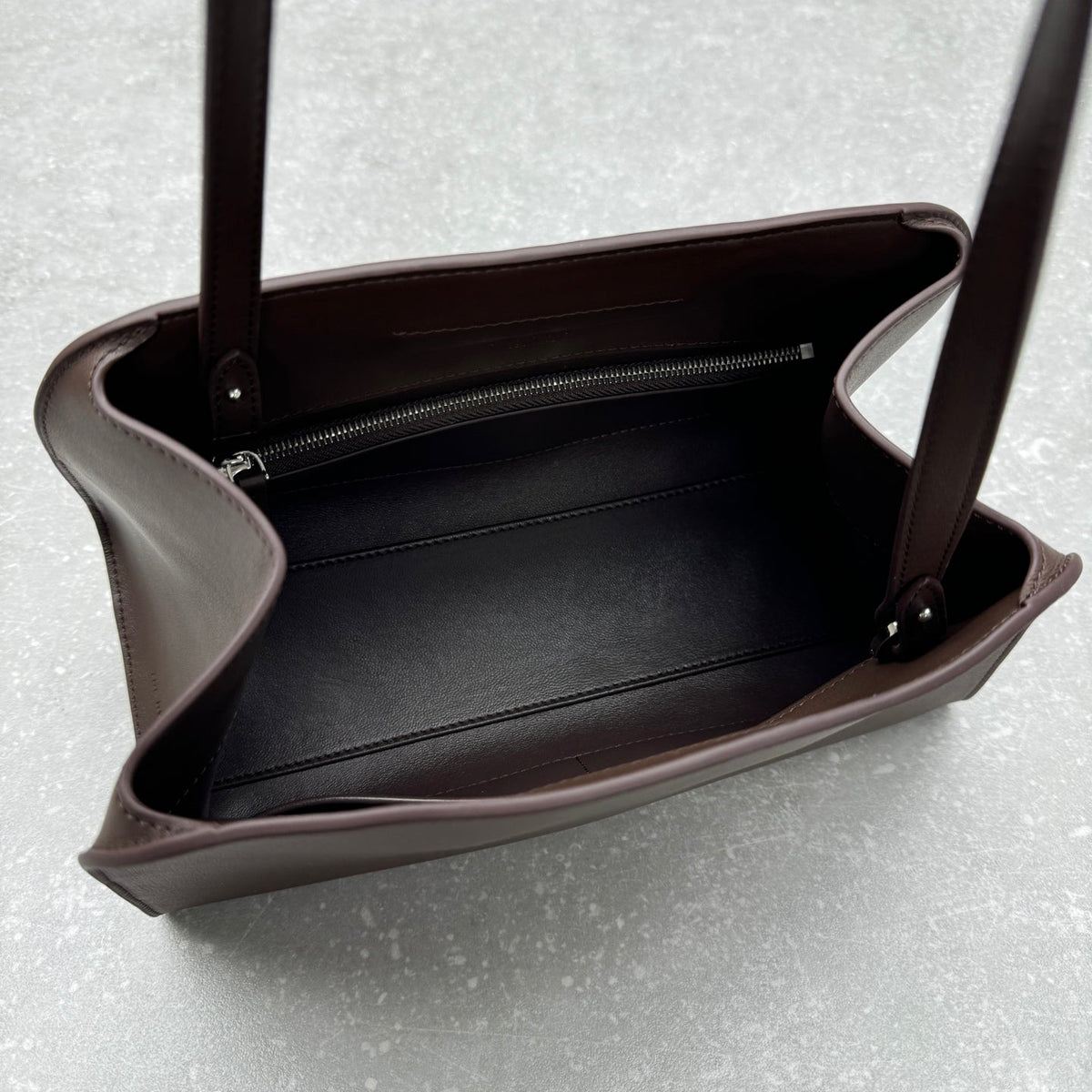 The Row 2025 Peggy Clutch 28cm Chocolate Leather