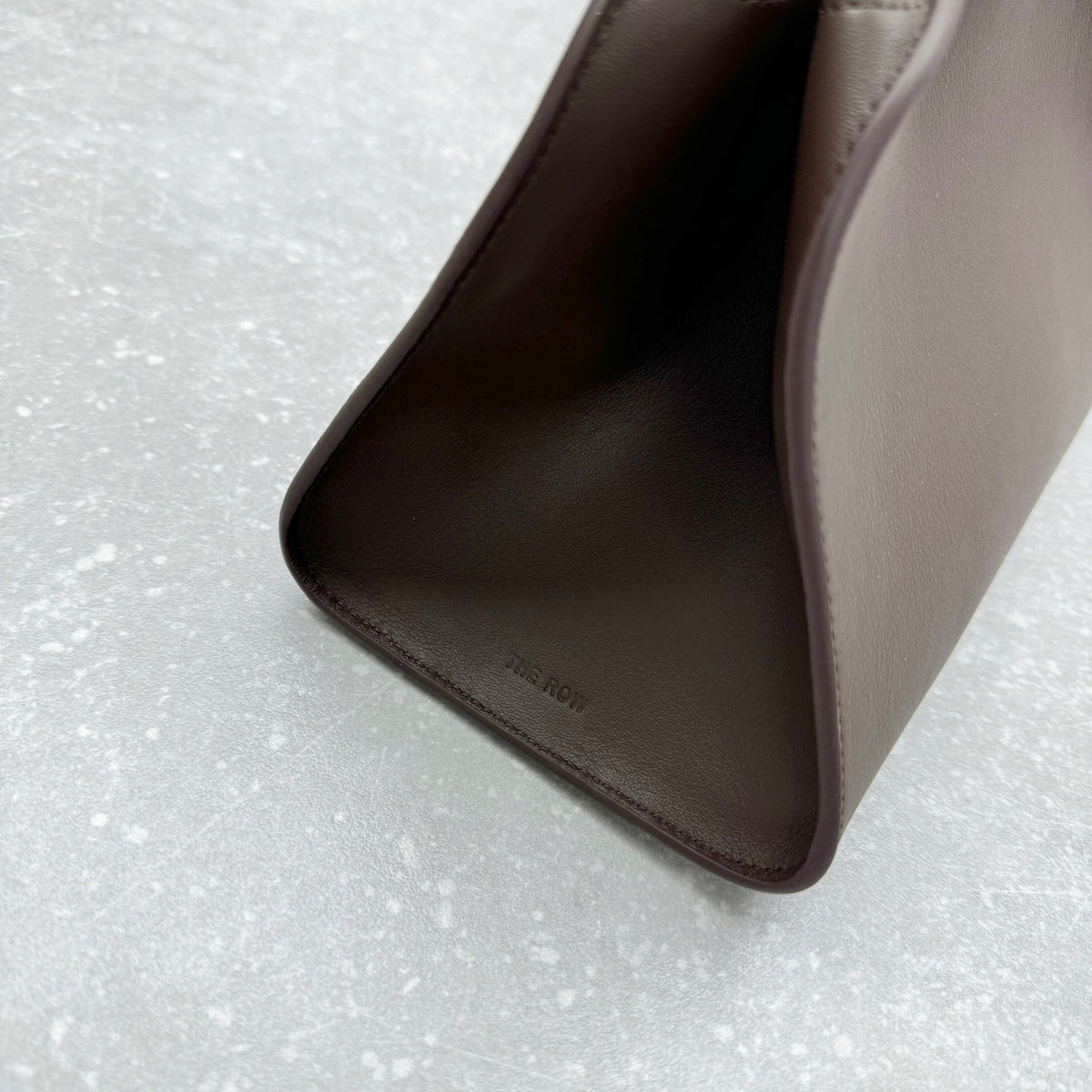 The Row 2025 Peggy Clutch 28cm Chocolate Leather