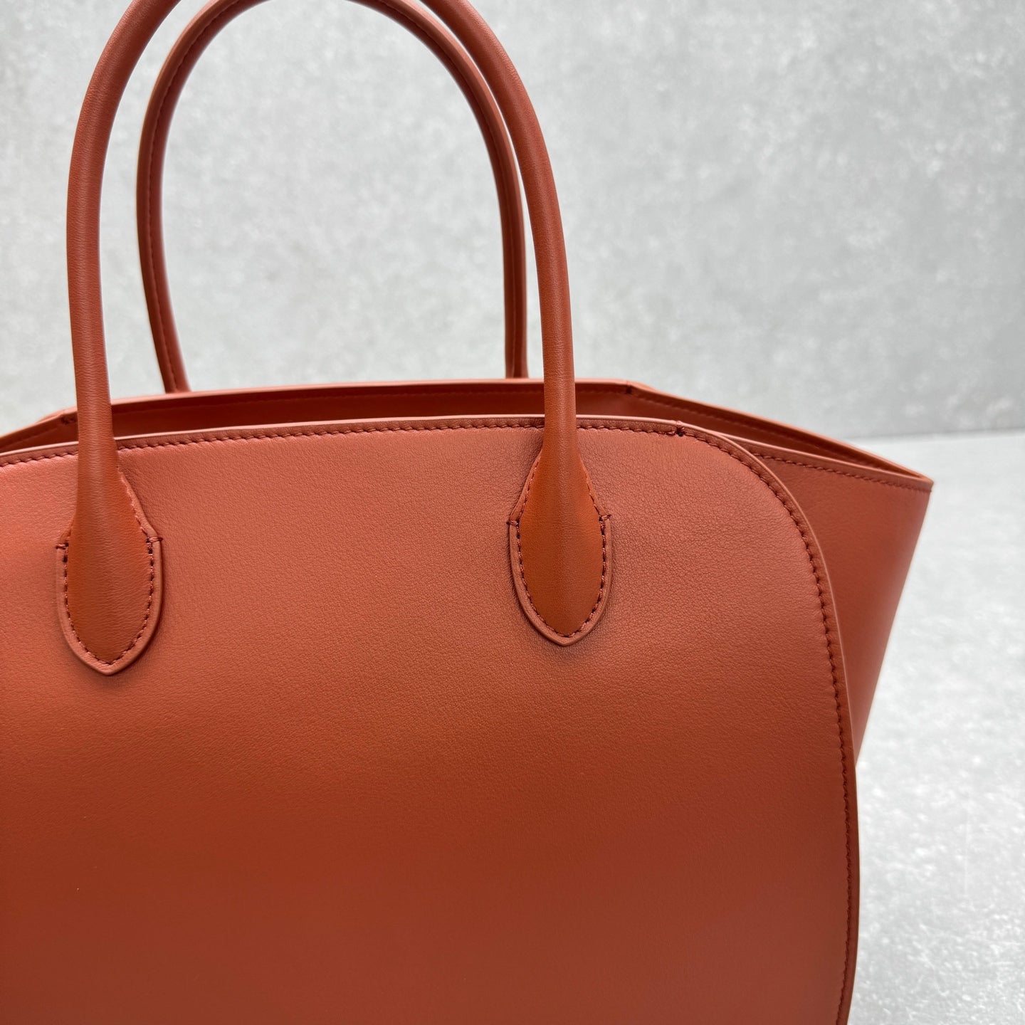 The Row 2025 Marlo 12 Bag 30cm Reddish Brown Leather