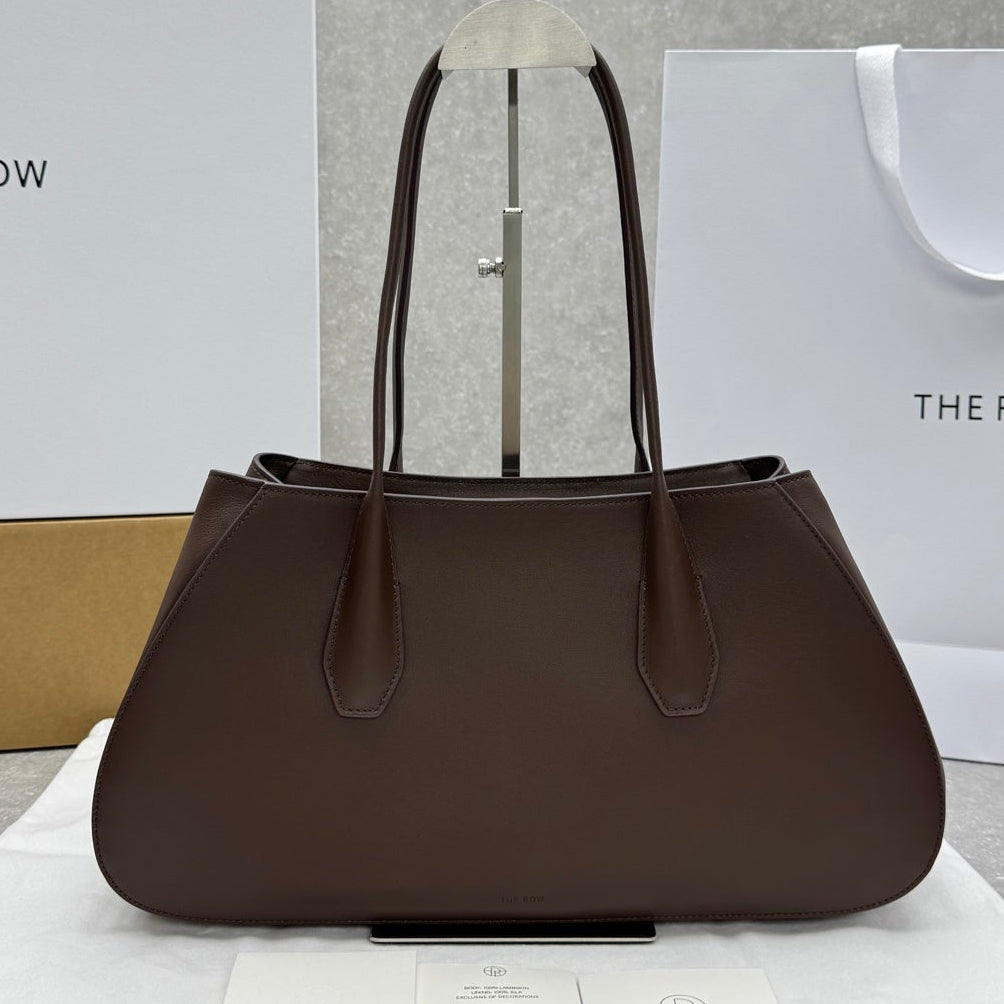 The Row 2025 Alger Bag 39cm Dark Brown Cowhide