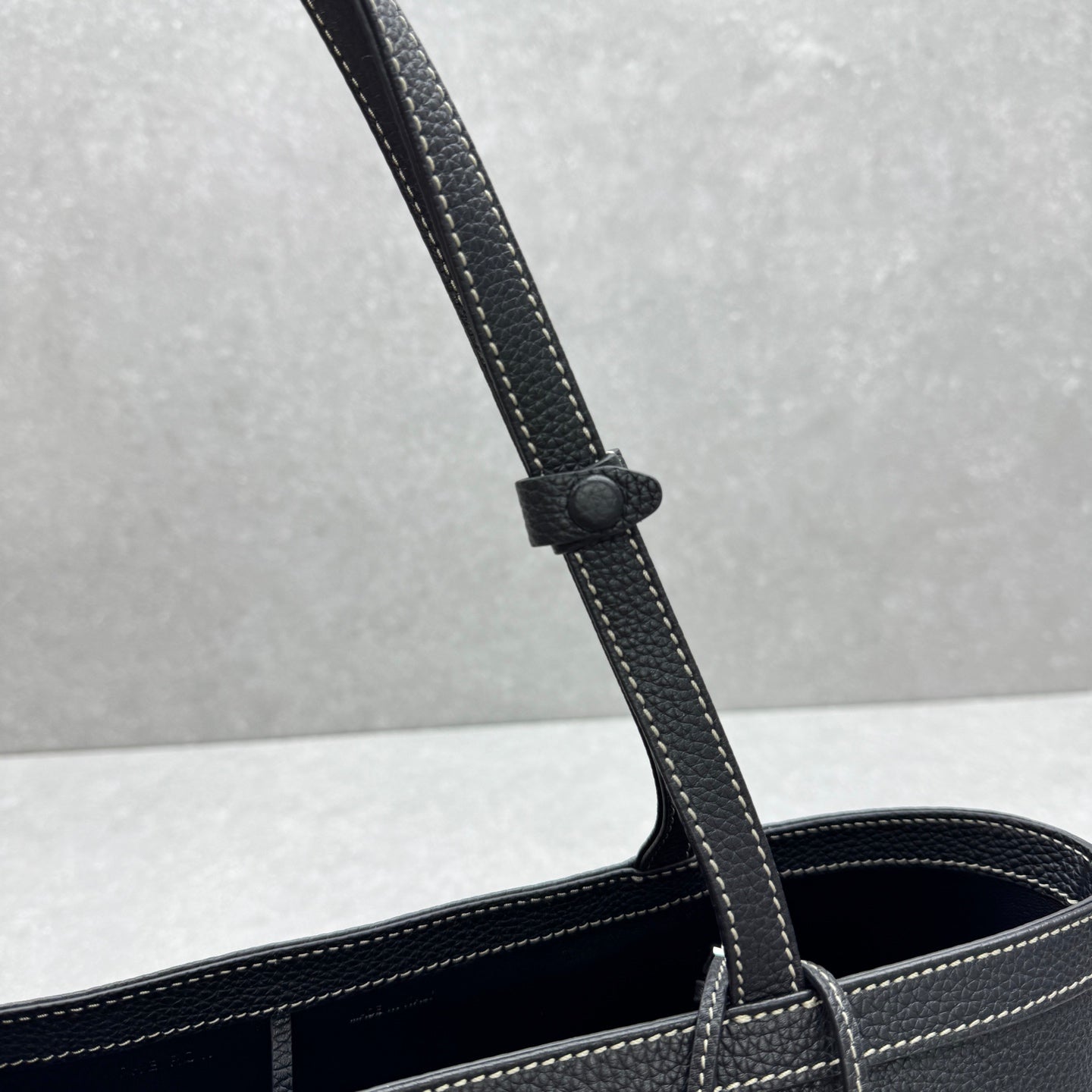 The Row 2025 Park Tote Stitch Bag Black 30cm Leather