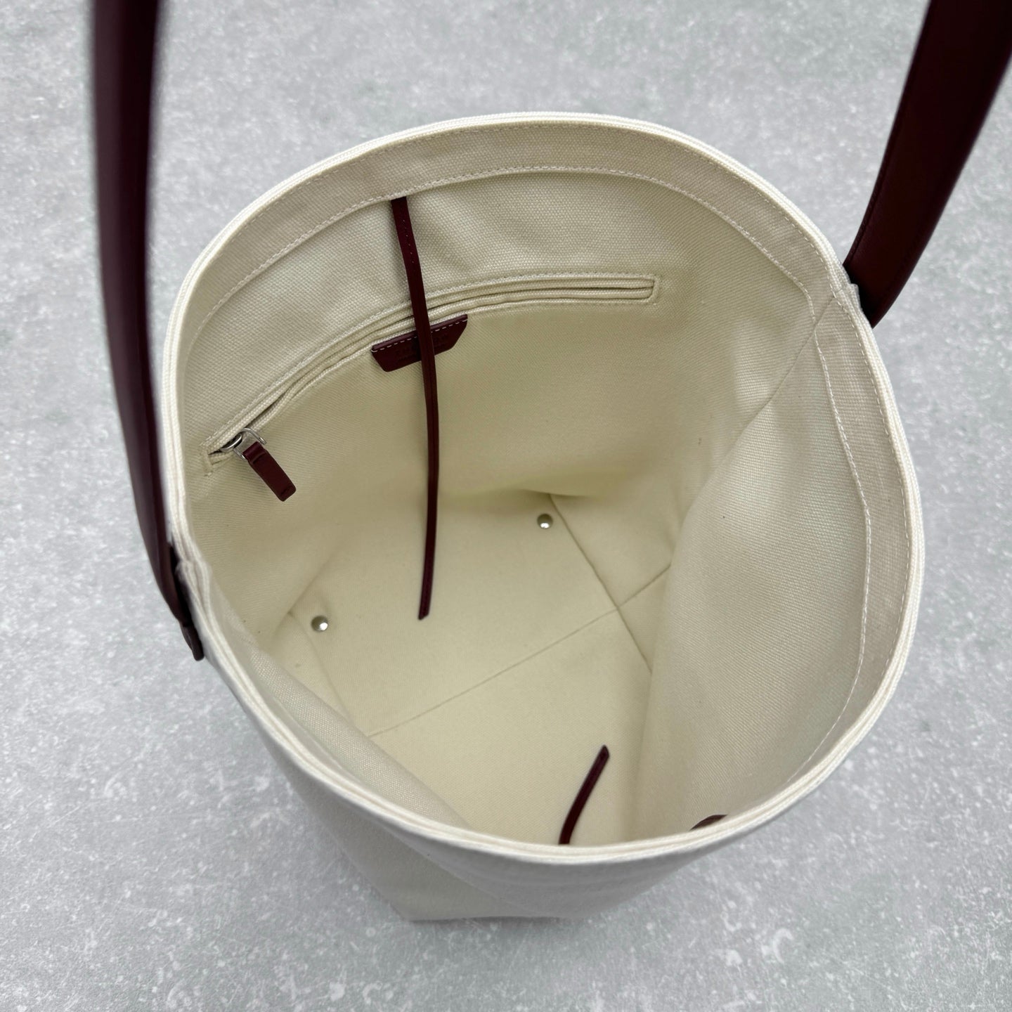 The Row 2025 N/S Park Tote Bag 30cm White Leather Canvas