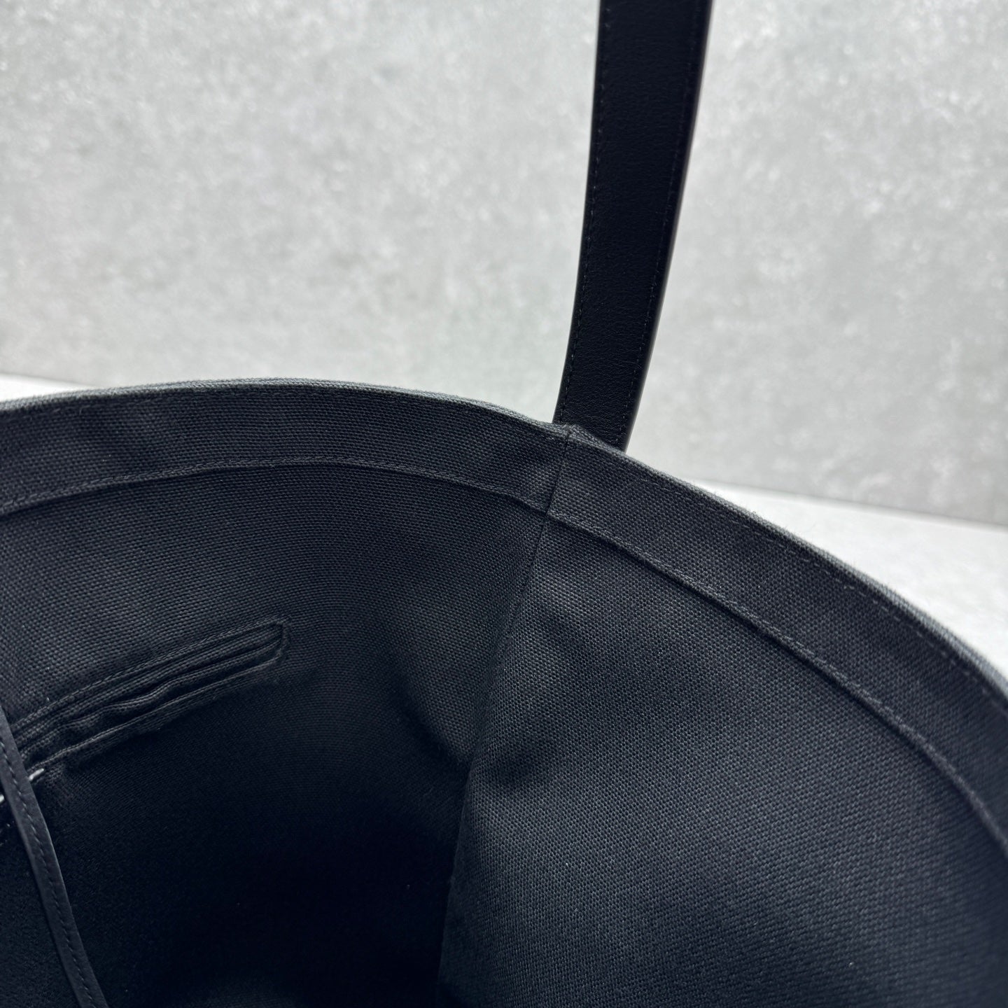 The Row 2025 N/S Park Tote Bag 30cm Black Leather Canvas