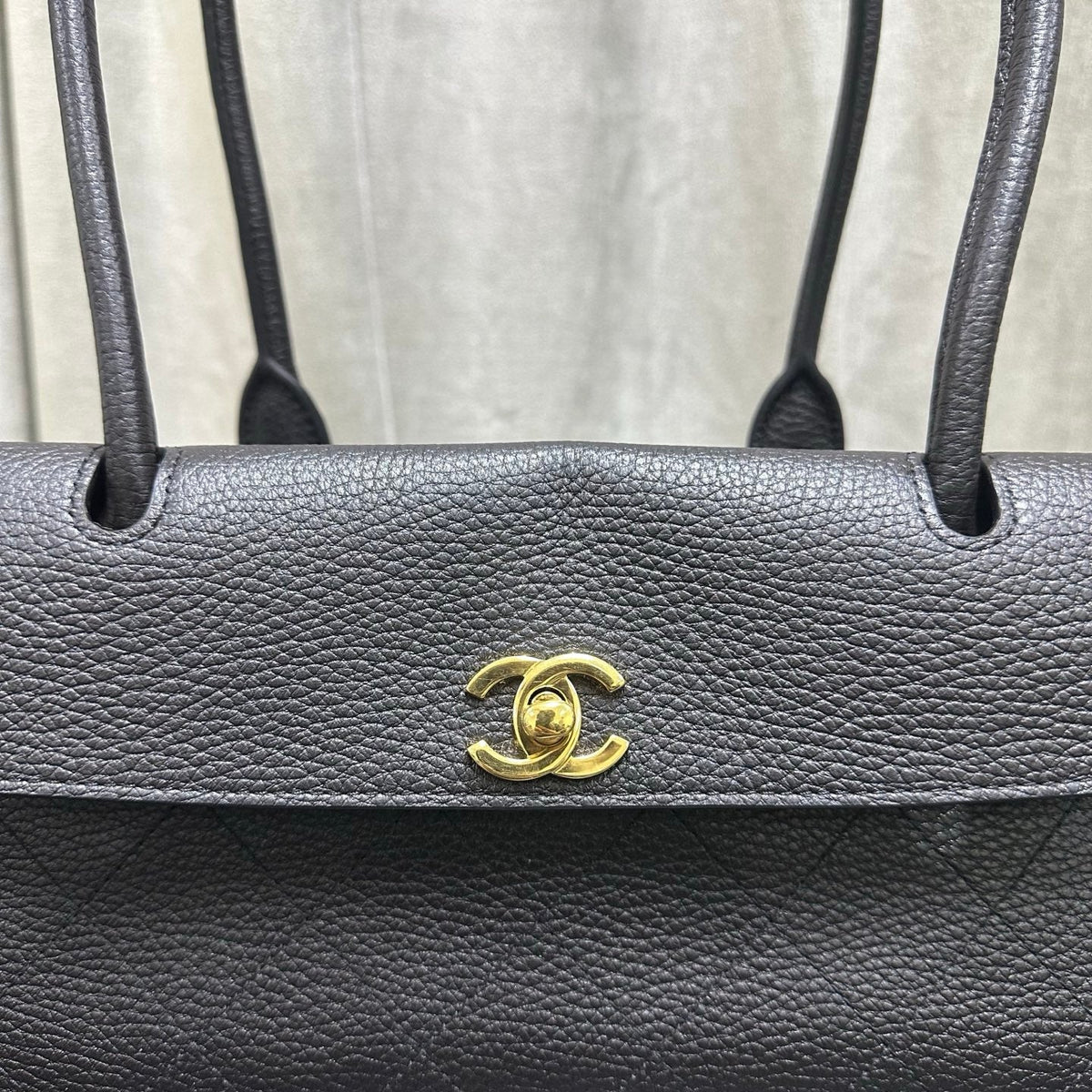 Chanel 2026 Shopping Bag 33cm Black Grained Calfskin