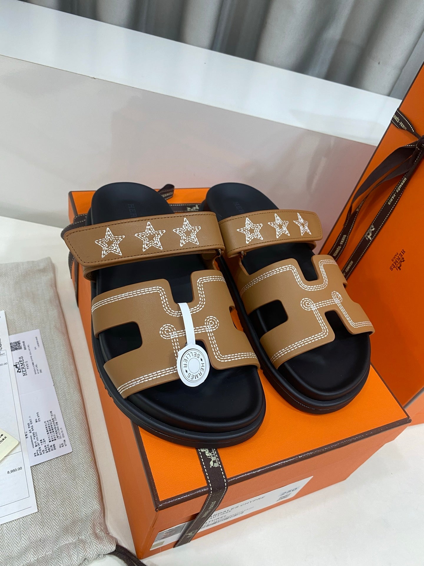 Hermes 2026 Chypre Sandal With Star Embroidery Calfskin 957512