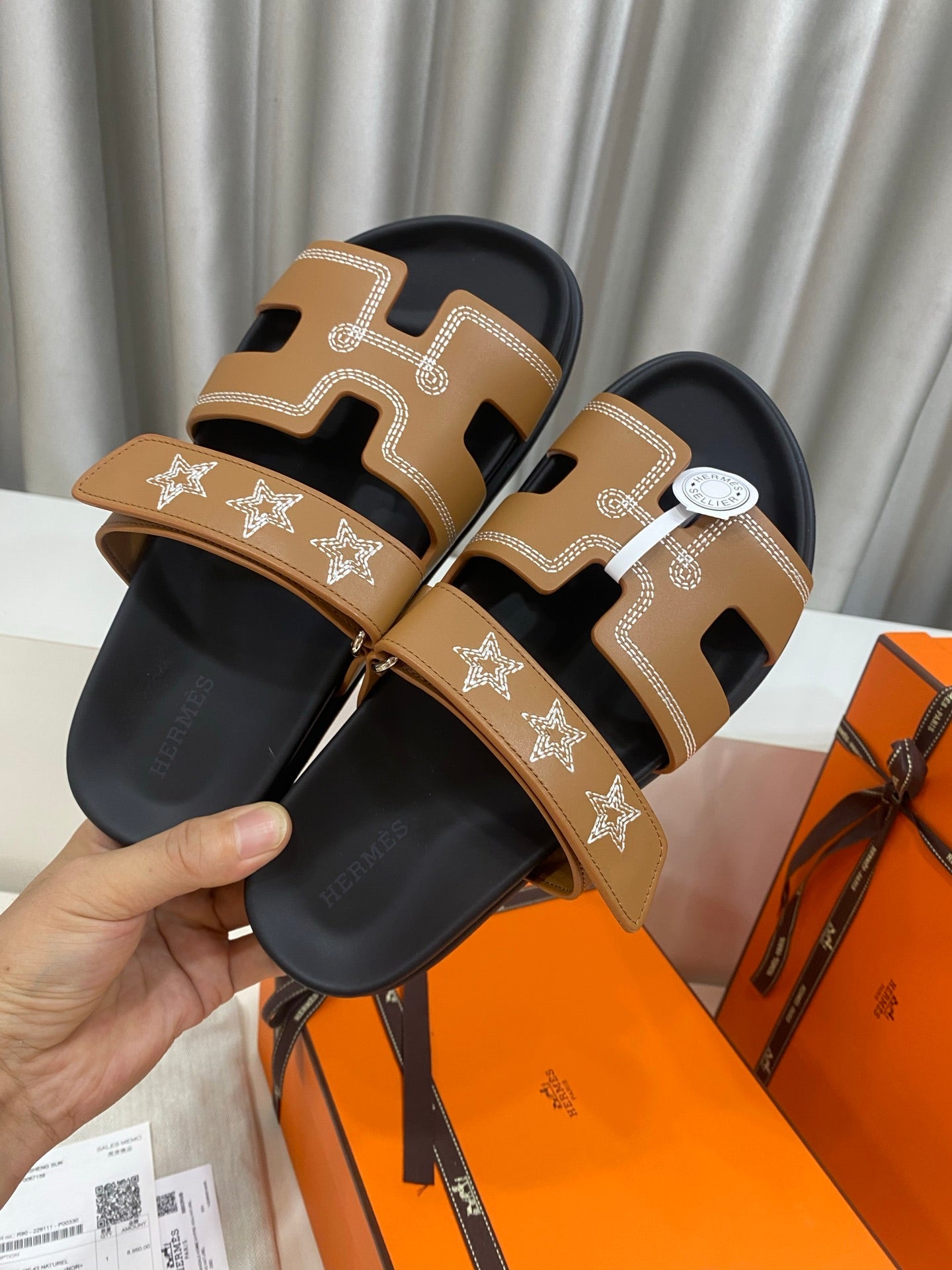 Hermes 2026 Chypre Sandal With Star Embroidery Calfskin 957512