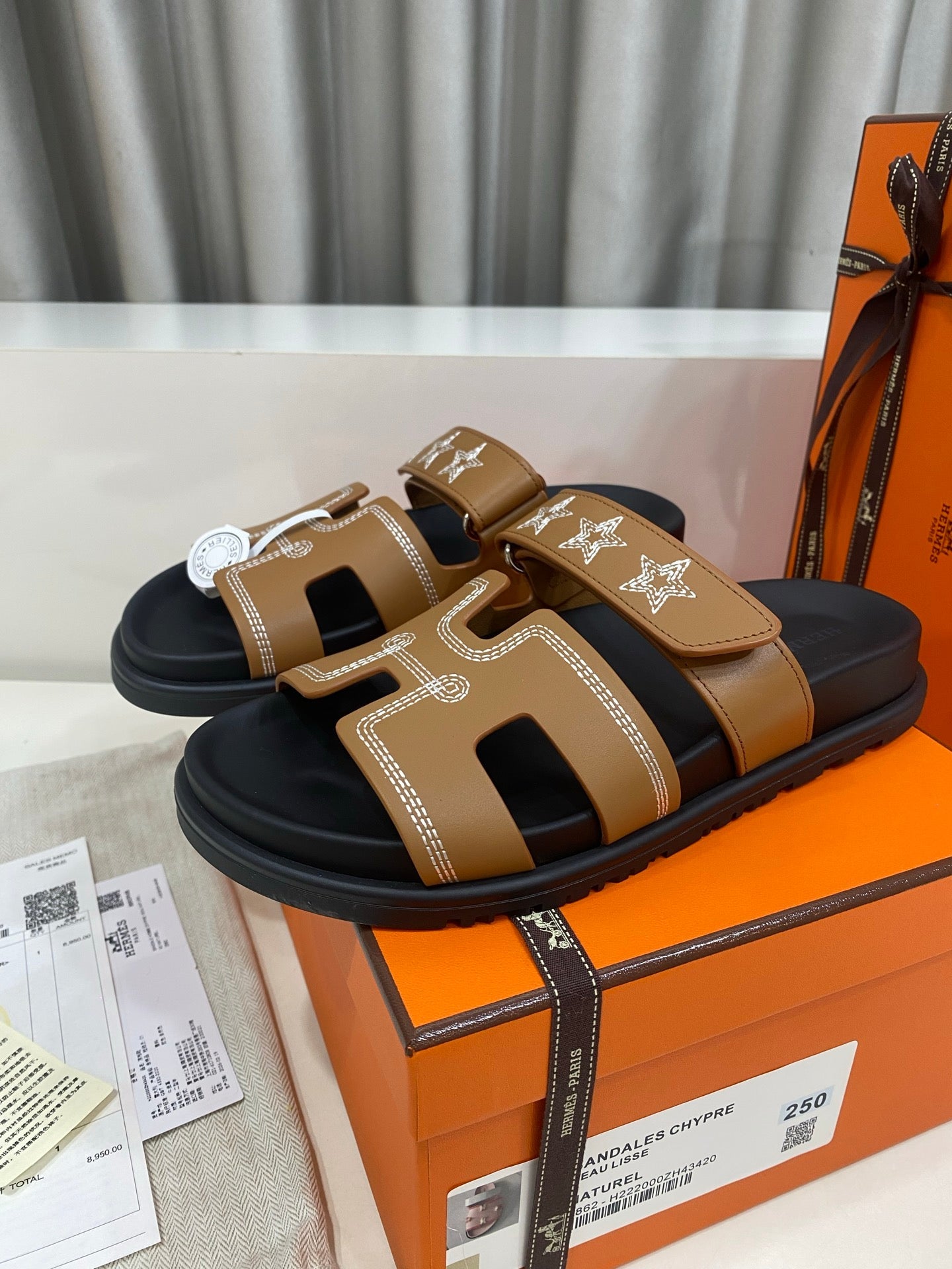 Hermes 2026 Chypre Sandal With Star Embroidery Calfskin 957512