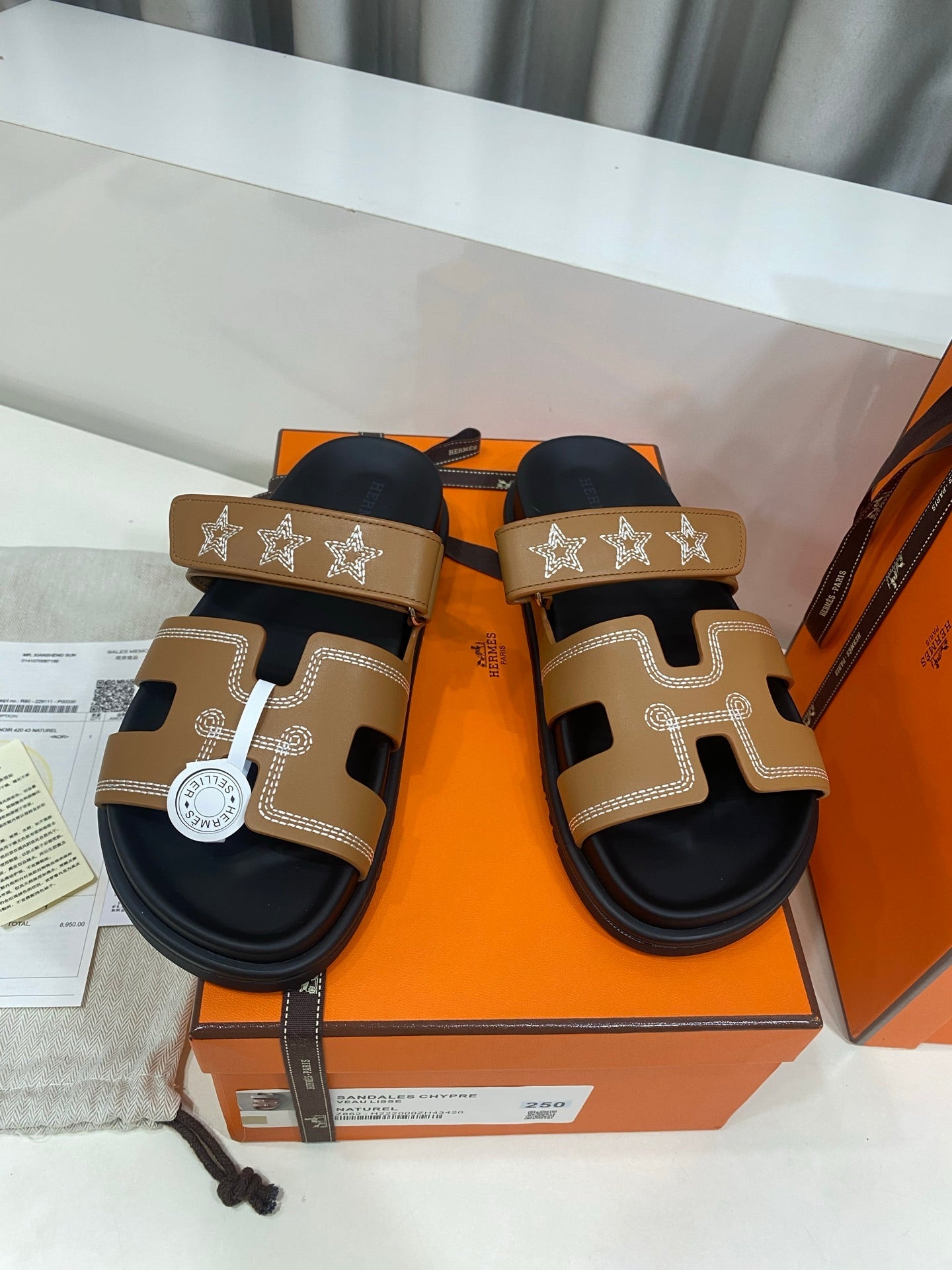 Hermes 2026 Chypre Sandal With Star Embroidery Calfskin 957512