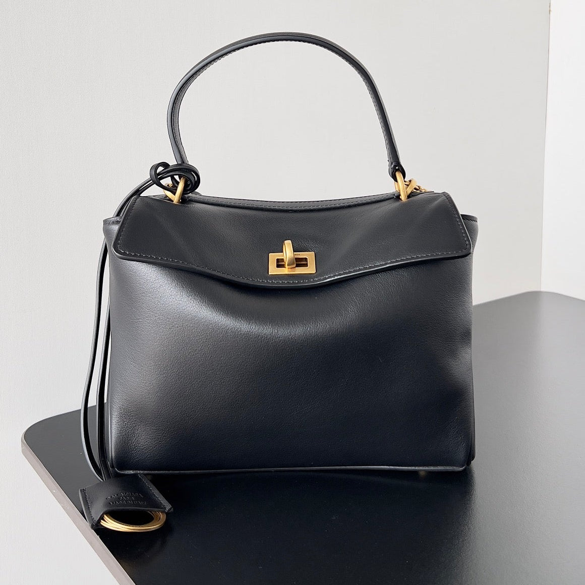 Balenciaga 2026 Rodeo Bag 22 Black Calfskin Gold Hardware 351339