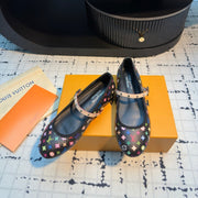 LV Ballerine Romy LV x TM Black with Monogram Multicolore Leather 218914