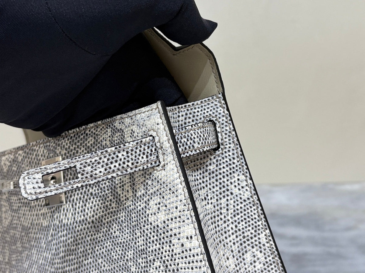 High-end Hermes 2026 Mini Kelly II 19cm Bag Lizard Skin