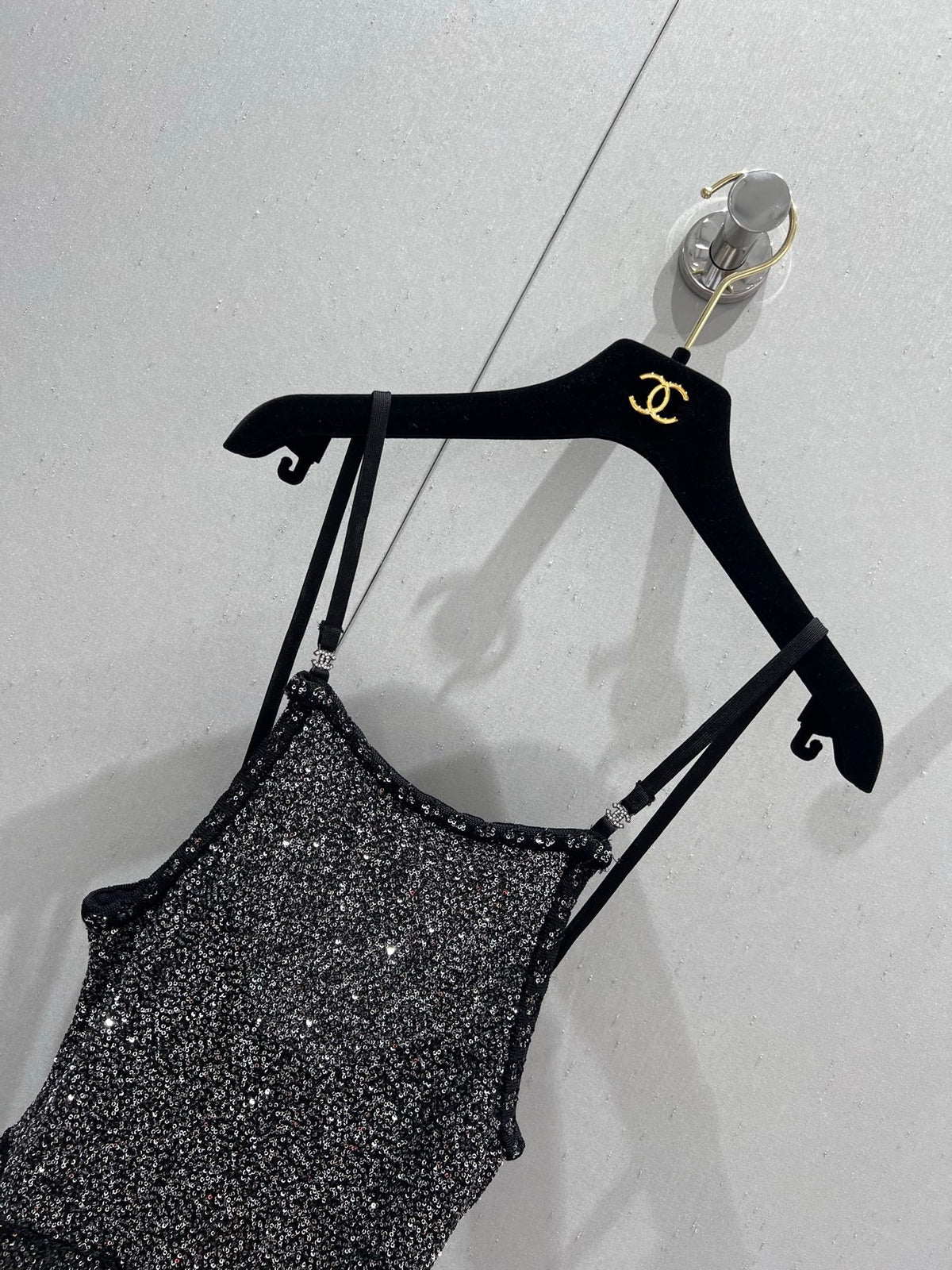 CC 25 Rhinestones Tank Top Black Polyamide