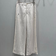 CD 2025 Straight Trouser White Linen Tencel 216454