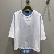 Gucci 25 Round Neck Short-sleeved T-shirt Blue White Cotton 217913
