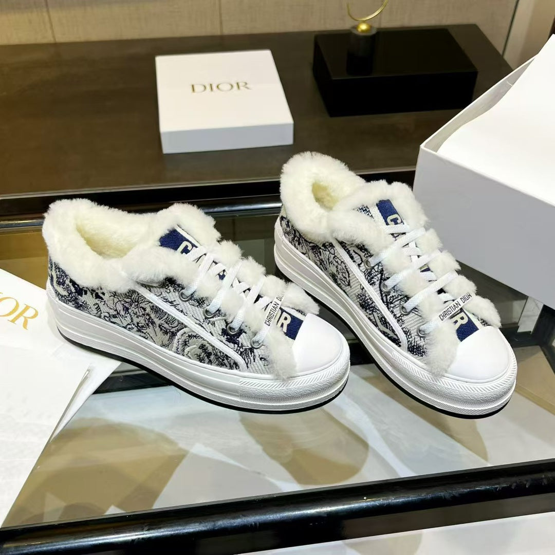 Dior 2026 Walk'n'Dior Wool Platform Sneakers Canvas 960118