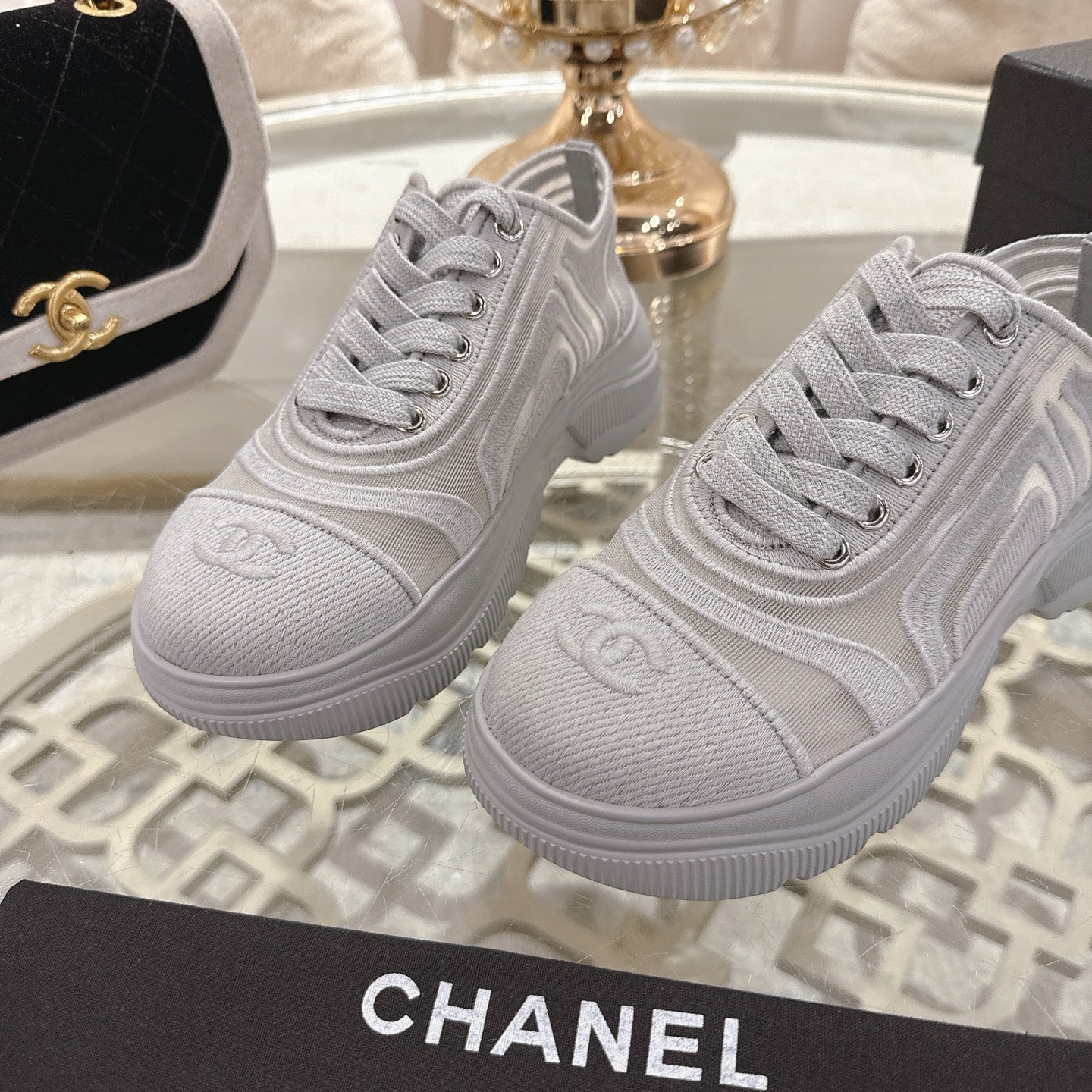 CC 26s Platform Sneakers Light Gray Mesh 627060